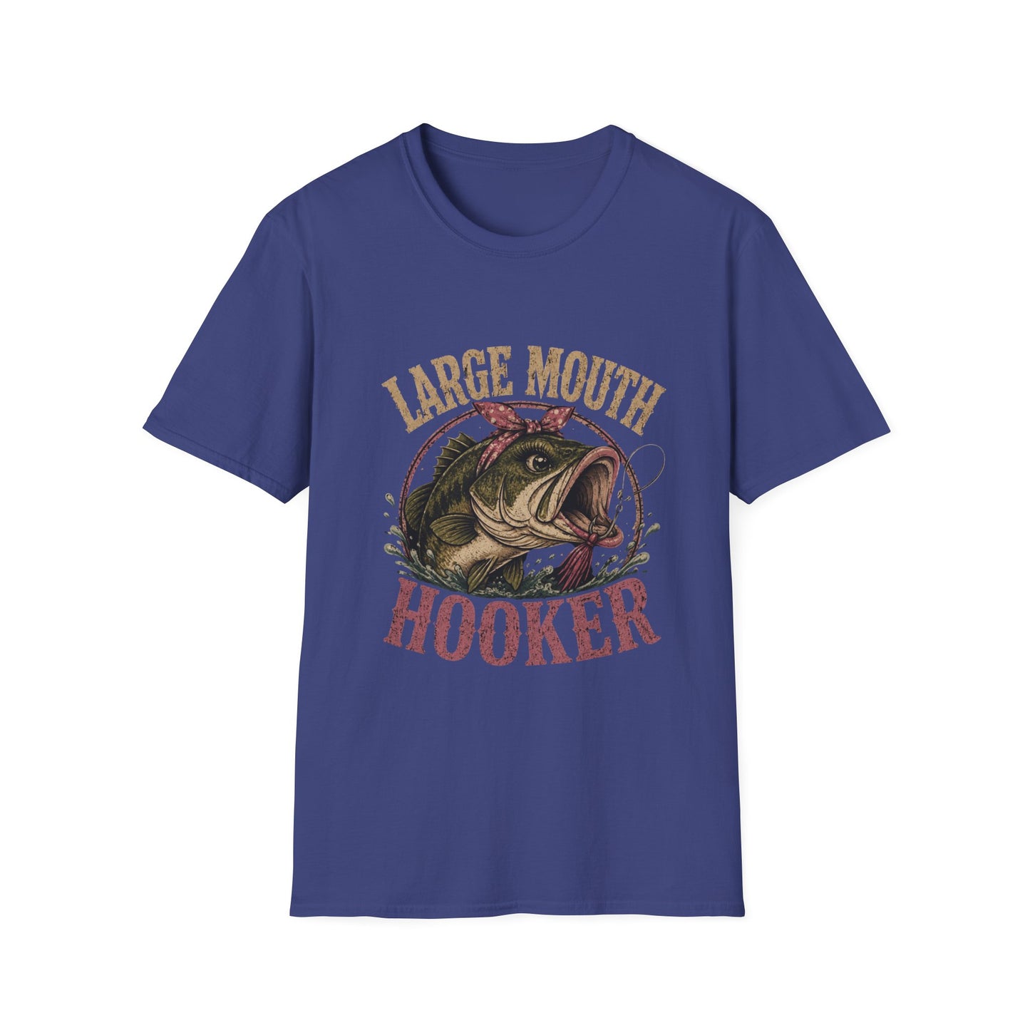 🎣 Large Mouth Hooker – Funny Bass Fishing Shirt for Women | Distressed Fishing Graphic Tee