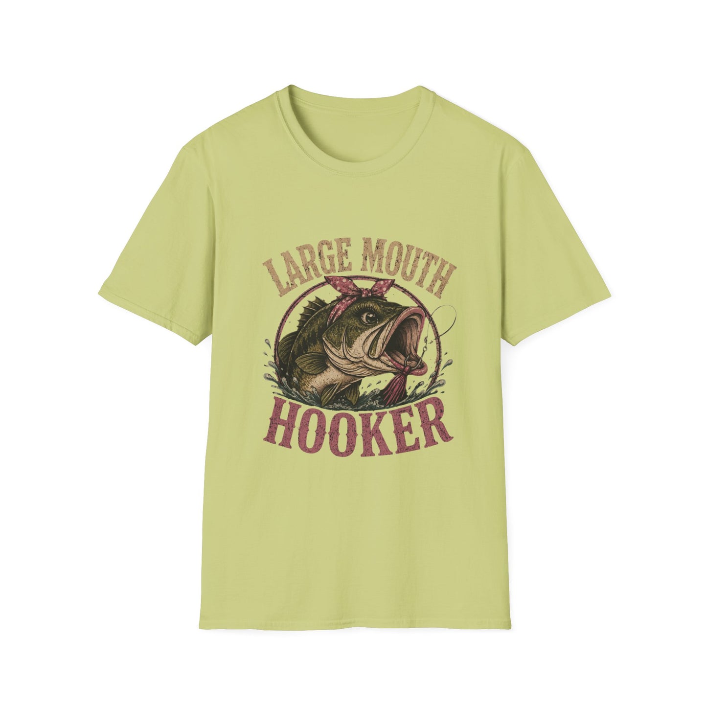 🎣 Large Mouth Hooker – Funny Bass Fishing Shirt for Women | Distressed Fishing Graphic Tee