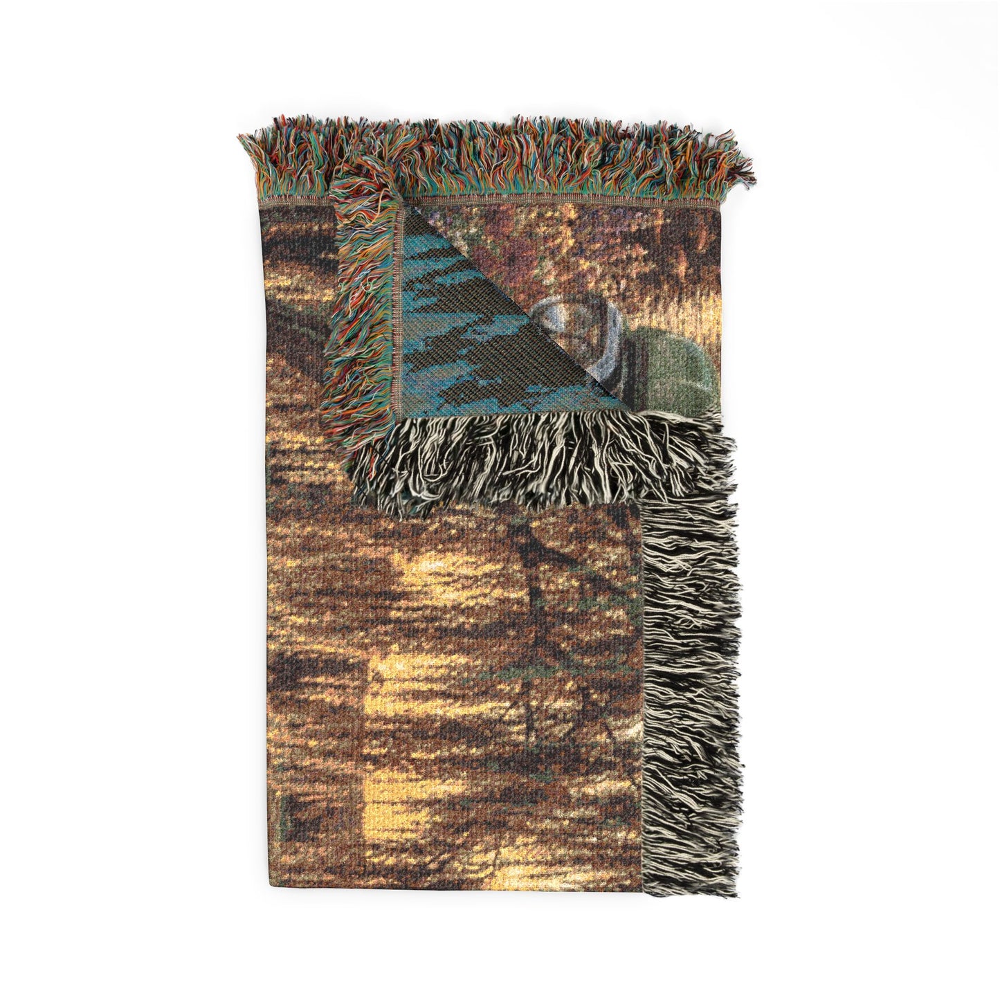 Vintage Green Farm Truck Woven Blanket with Dogs
