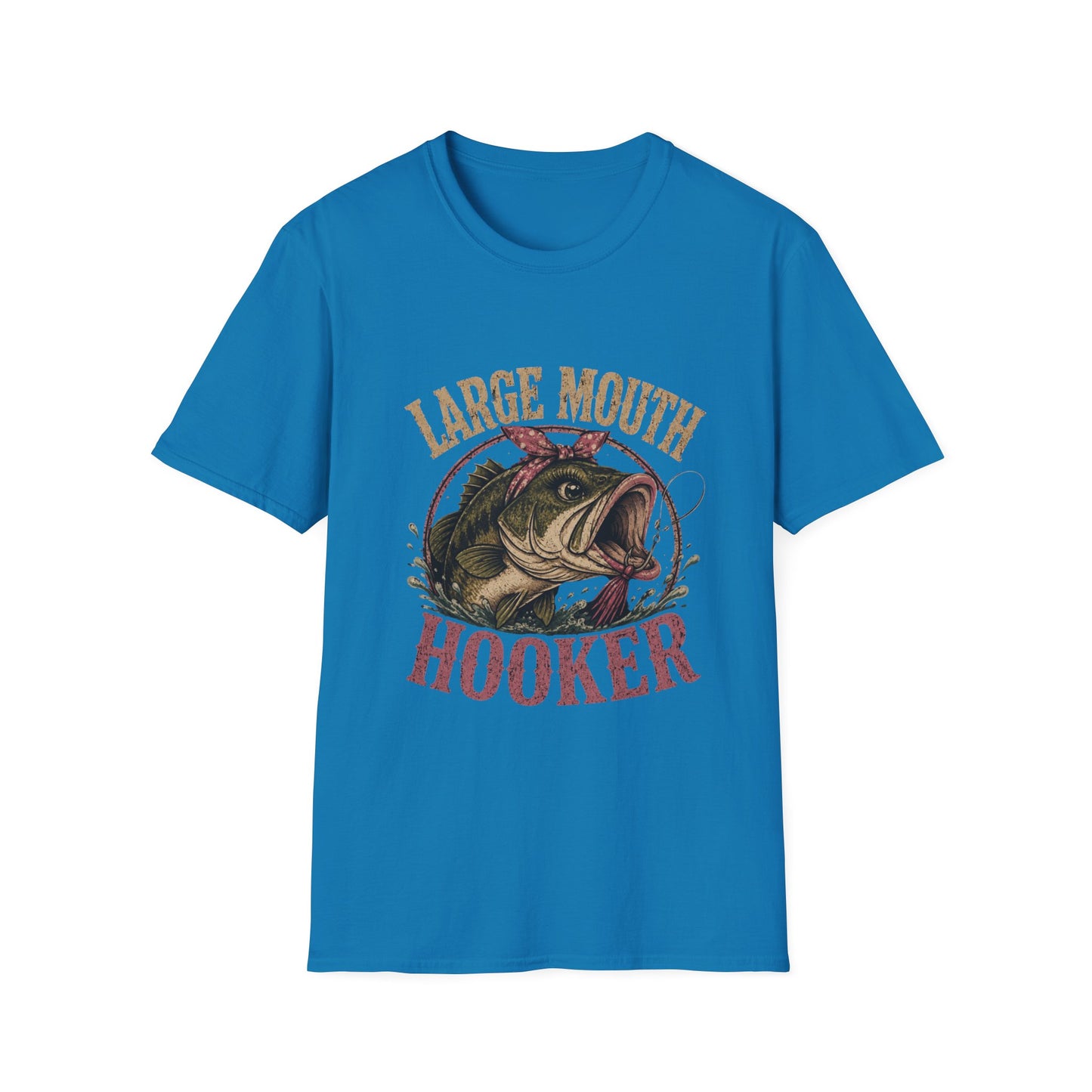 🎣 Large Mouth Hooker – Funny Bass Fishing Shirt for Women | Distressed Fishing Graphic Tee