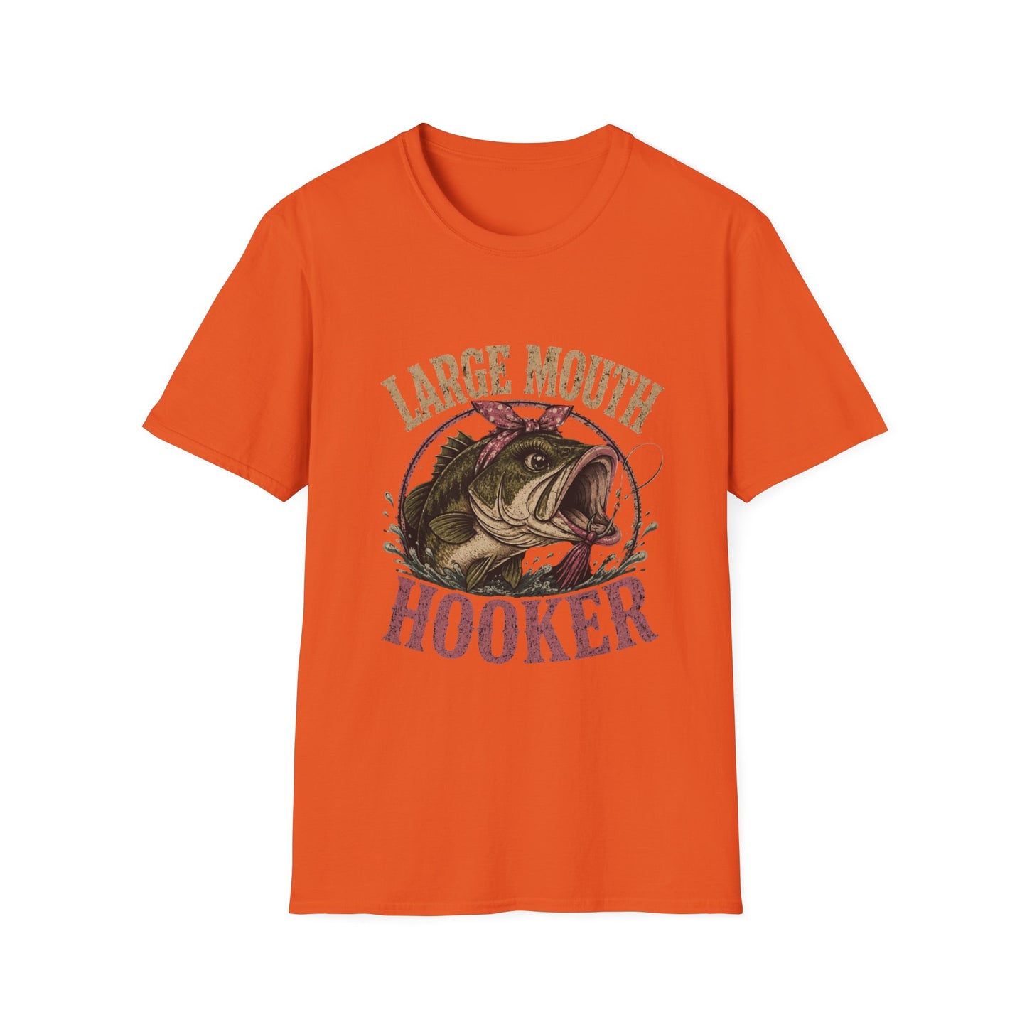 🎣 Large Mouth Hooker – Funny Bass Fishing Shirt for Women | Distressed Fishing Graphic Tee