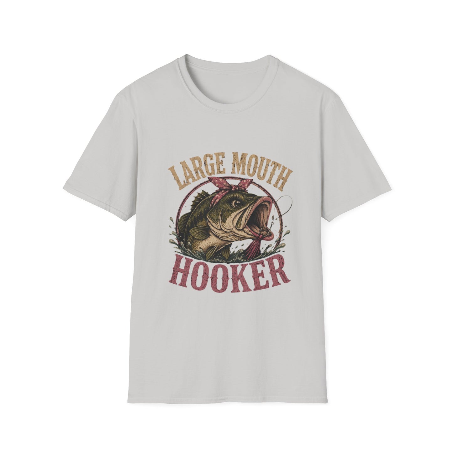 🎣 Large Mouth Hooker – Funny Bass Fishing Shirt for Women | Distressed Fishing Graphic Tee