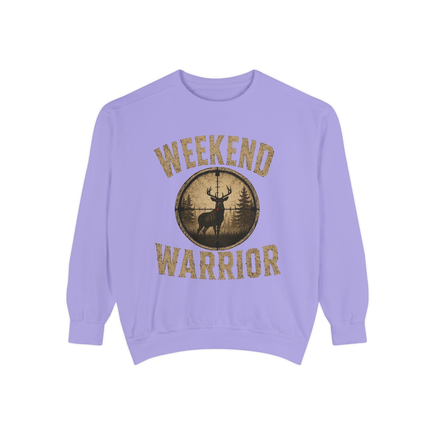 Weekend Warrior Hunting Shirt | Deer Hunter Crosshair Graphic Tee Unisex Garment-Dyed Sweatshirt