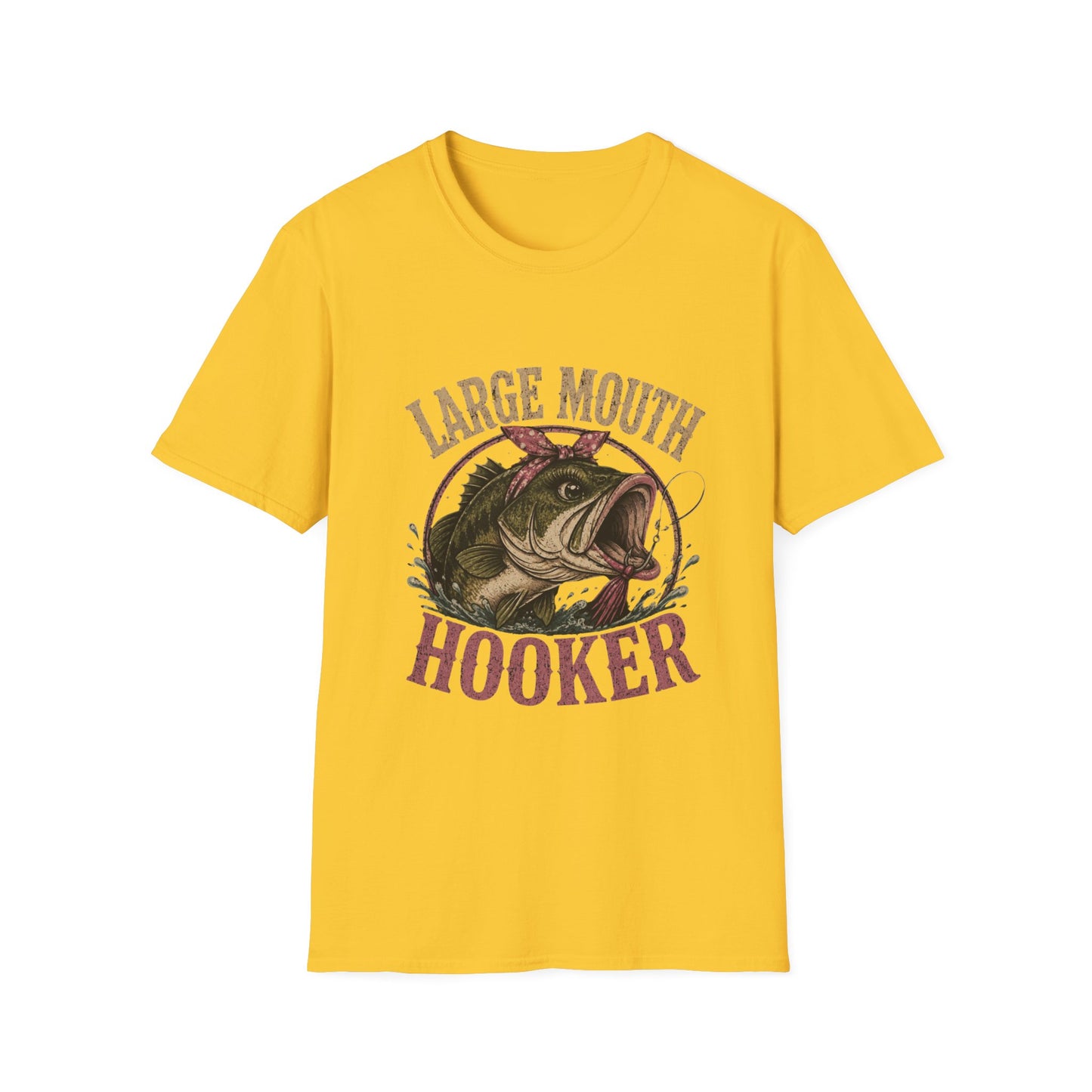 🎣 Large Mouth Hooker – Funny Bass Fishing Shirt for Women | Distressed Fishing Graphic Tee