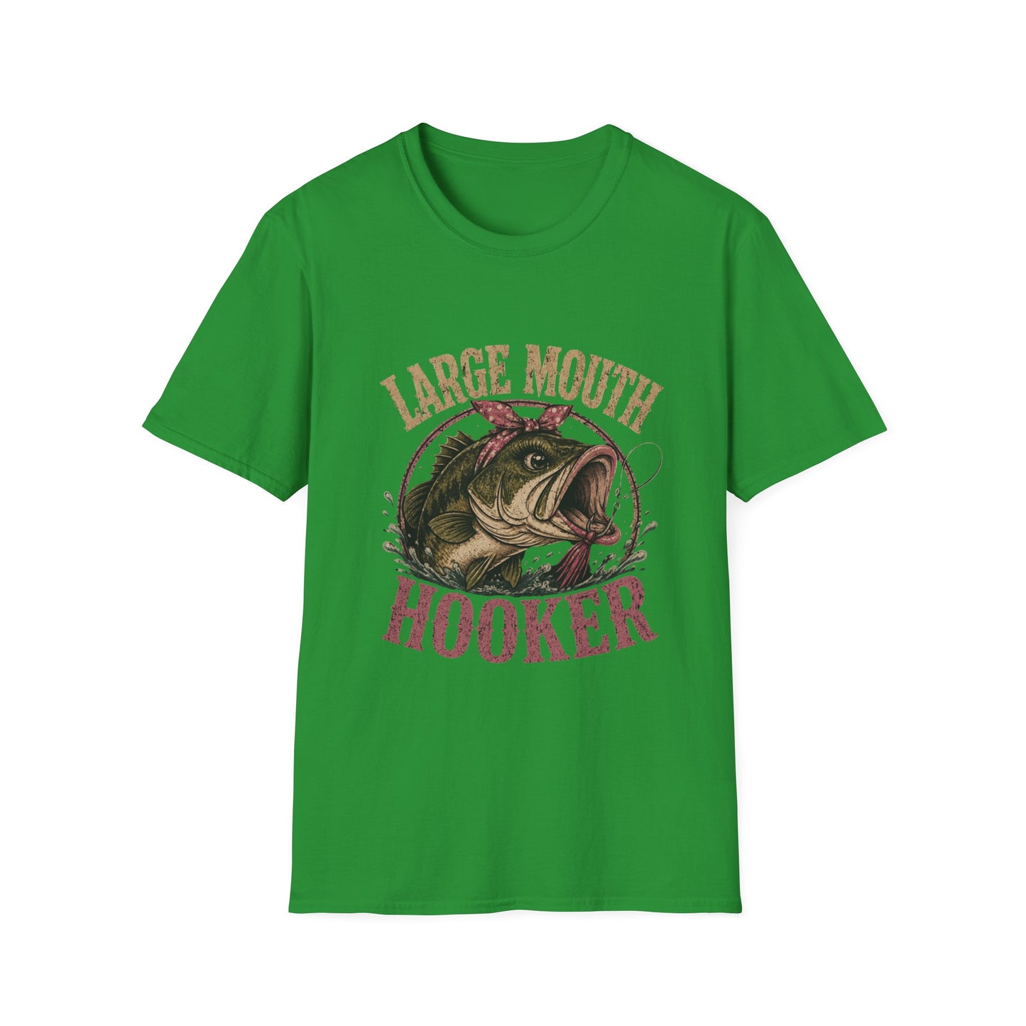 🎣 Large Mouth Hooker – Funny Bass Fishing Shirt for Women | Distressed Fishing Graphic Tee