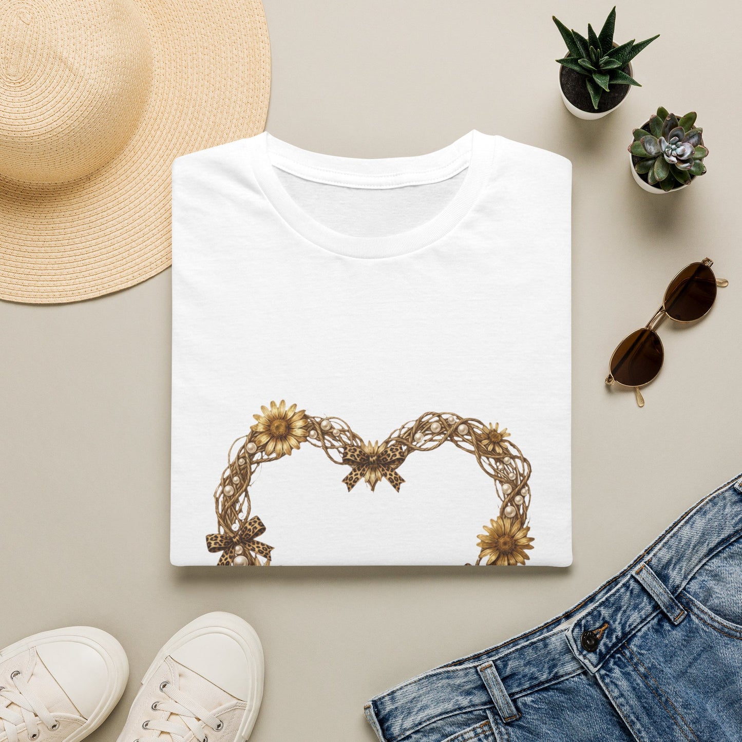 Leopard Bow Heart Leopard Tee