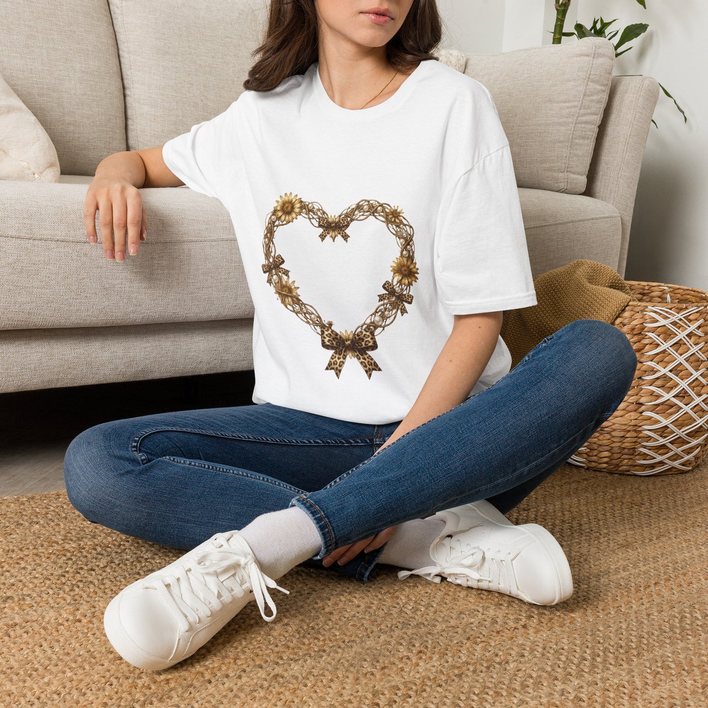Leopard Bow Heart Leopard Tee