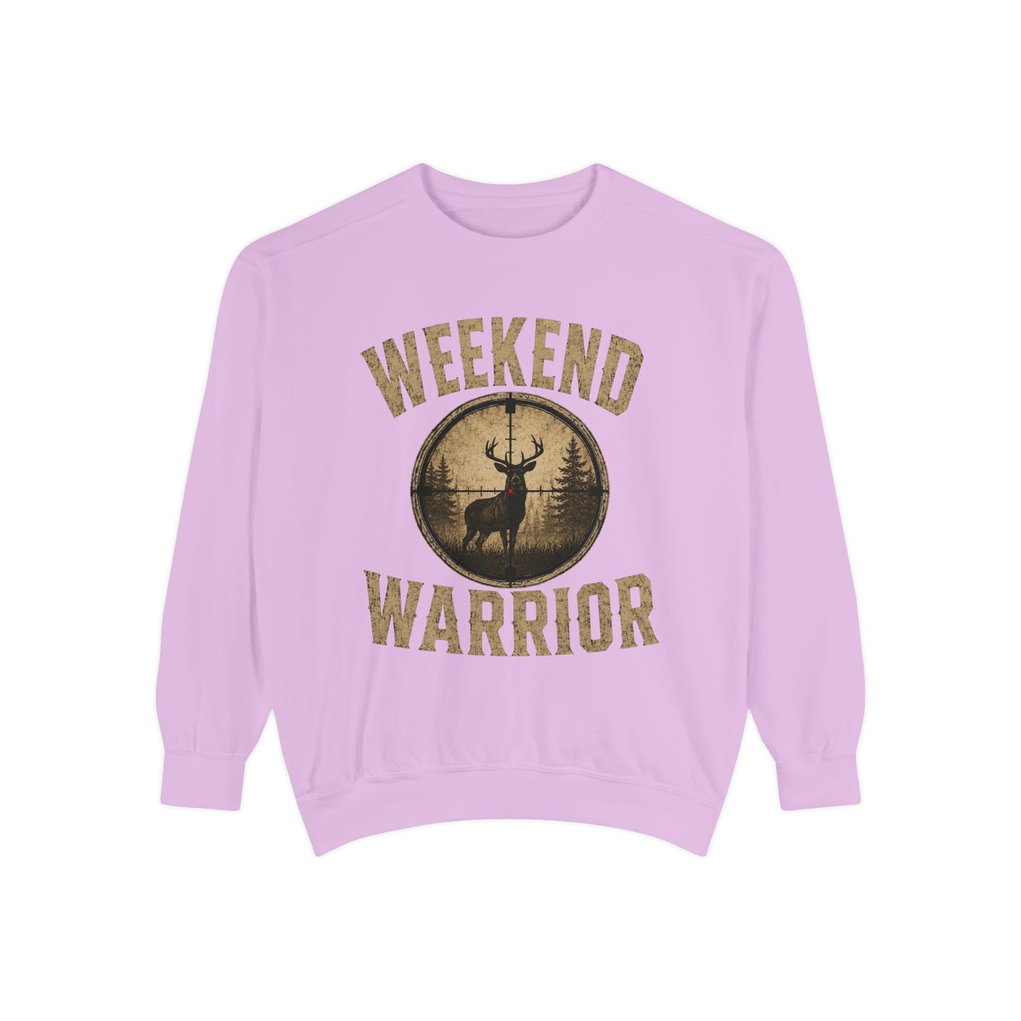 Weekend Warrior Hunting Shirt | Deer Hunter Crosshair Graphic Tee Unisex Garment-Dyed Sweatshirt