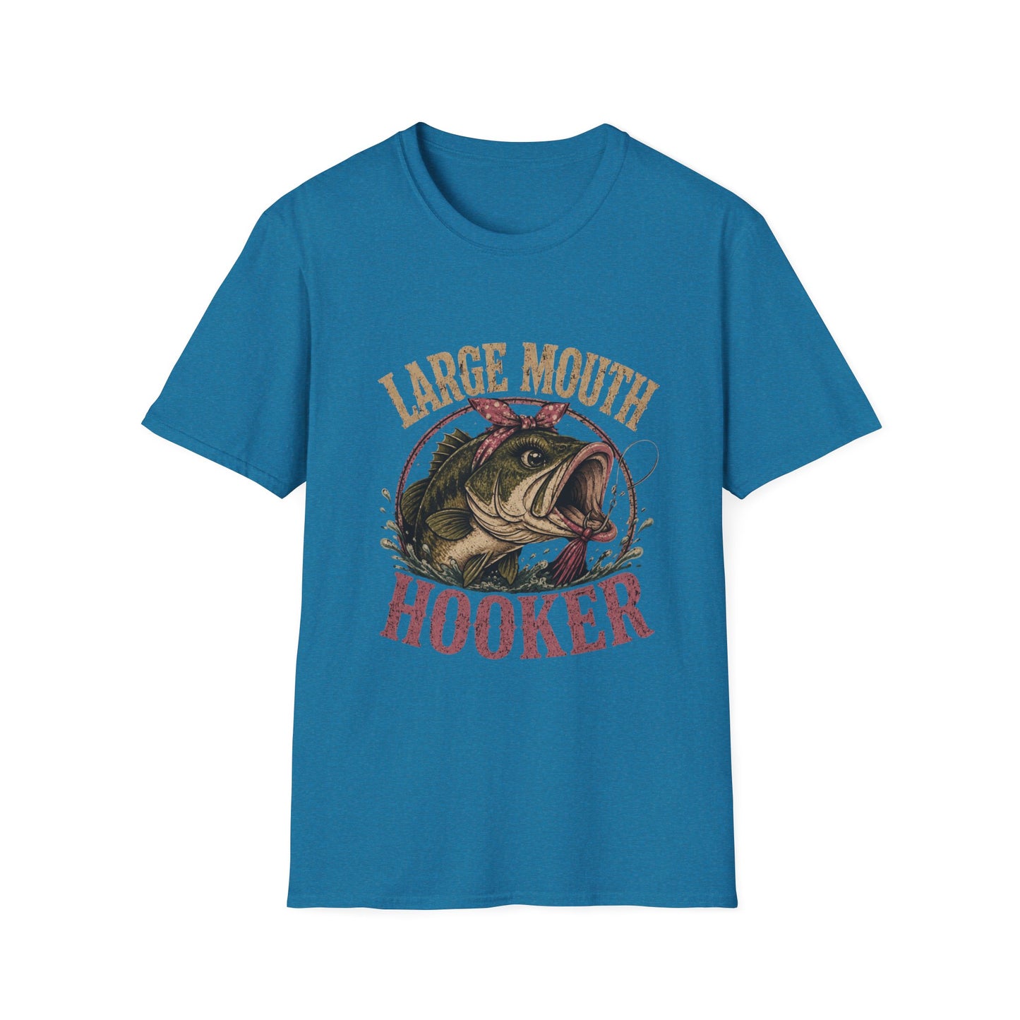 🎣 Large Mouth Hooker – Funny Bass Fishing Shirt for Women | Distressed Fishing Graphic Tee