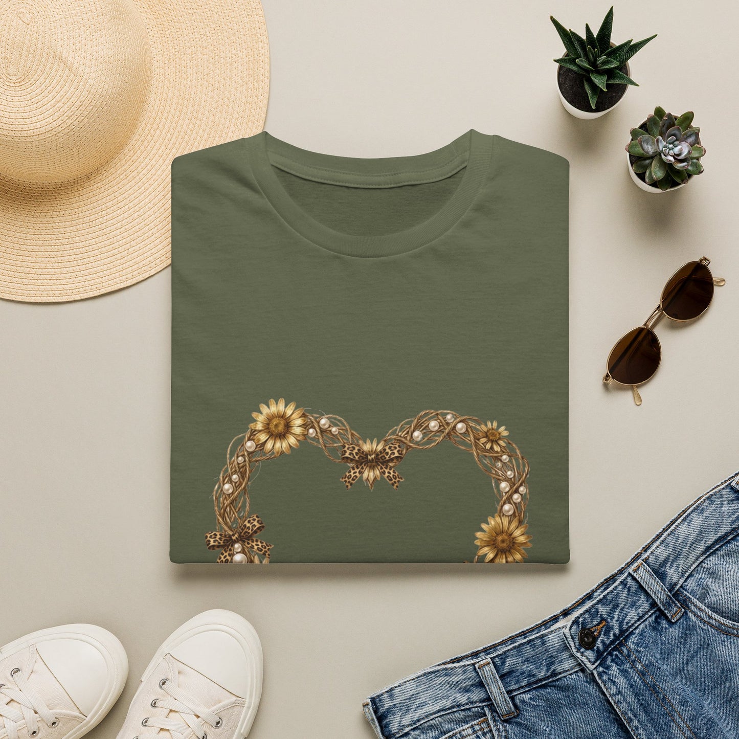 Leopard Bow Heart Leopard Tee