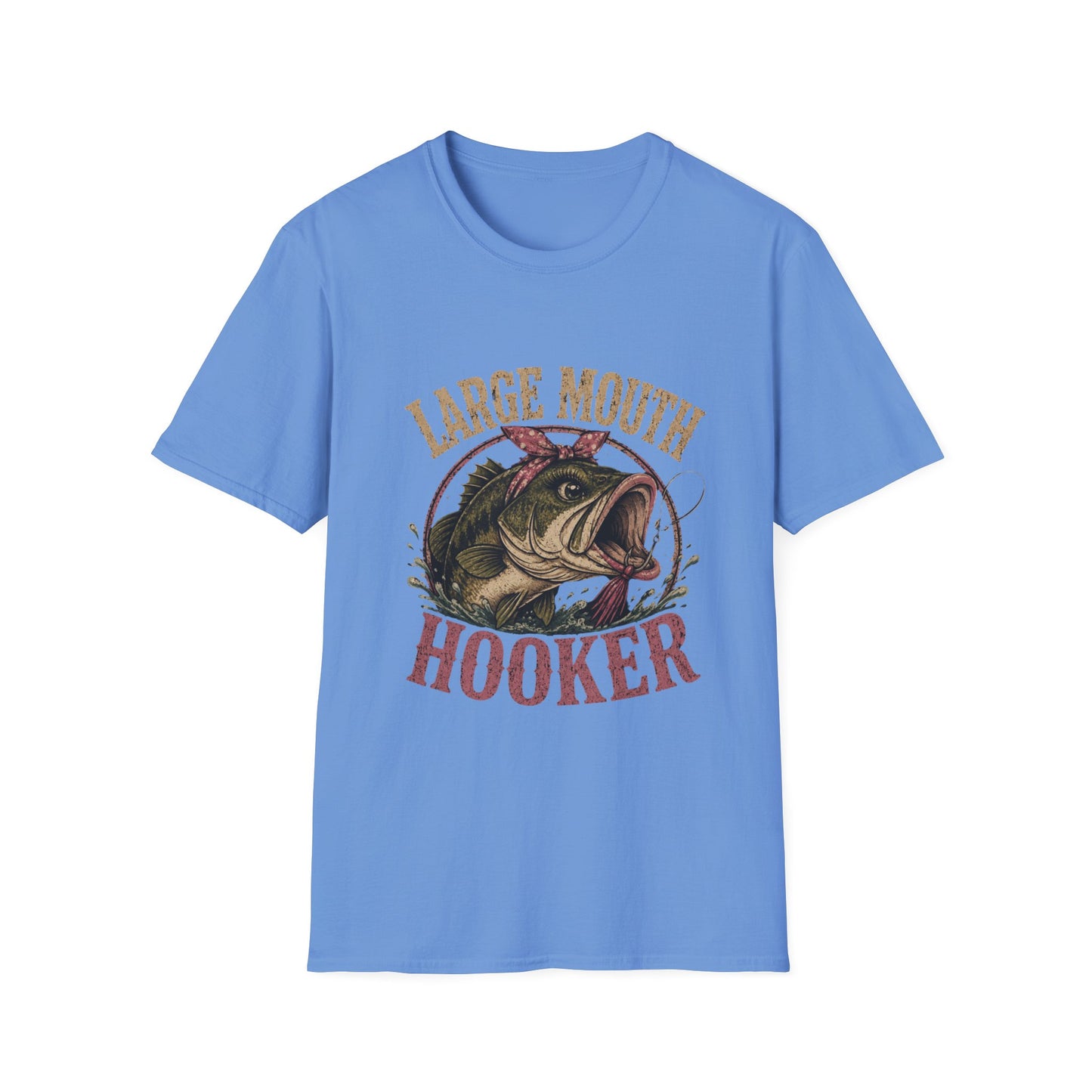 🎣 Large Mouth Hooker – Funny Bass Fishing Shirt for Women | Distressed Fishing Graphic Tee