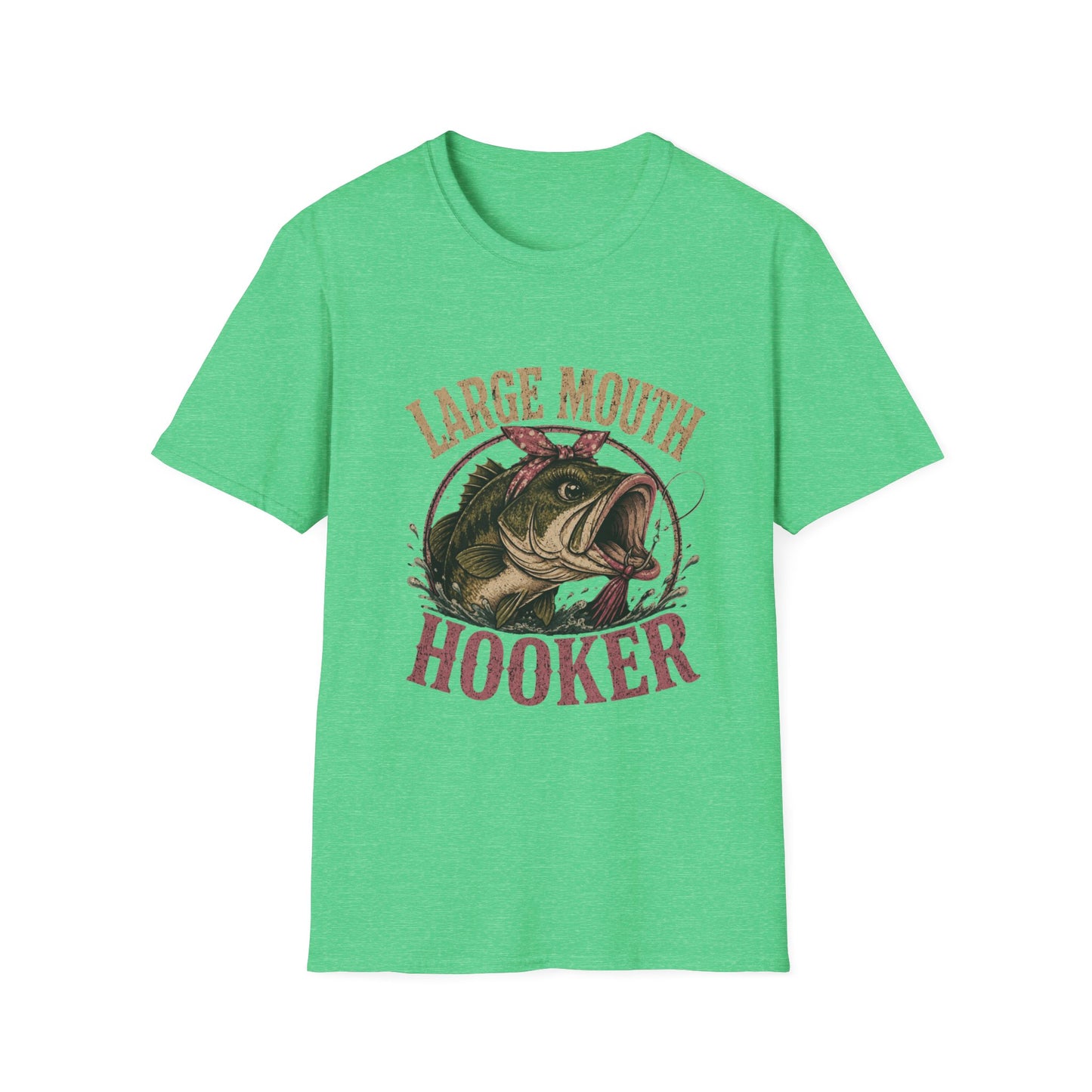 🎣 Large Mouth Hooker – Funny Bass Fishing Shirt for Women | Distressed Fishing Graphic Tee