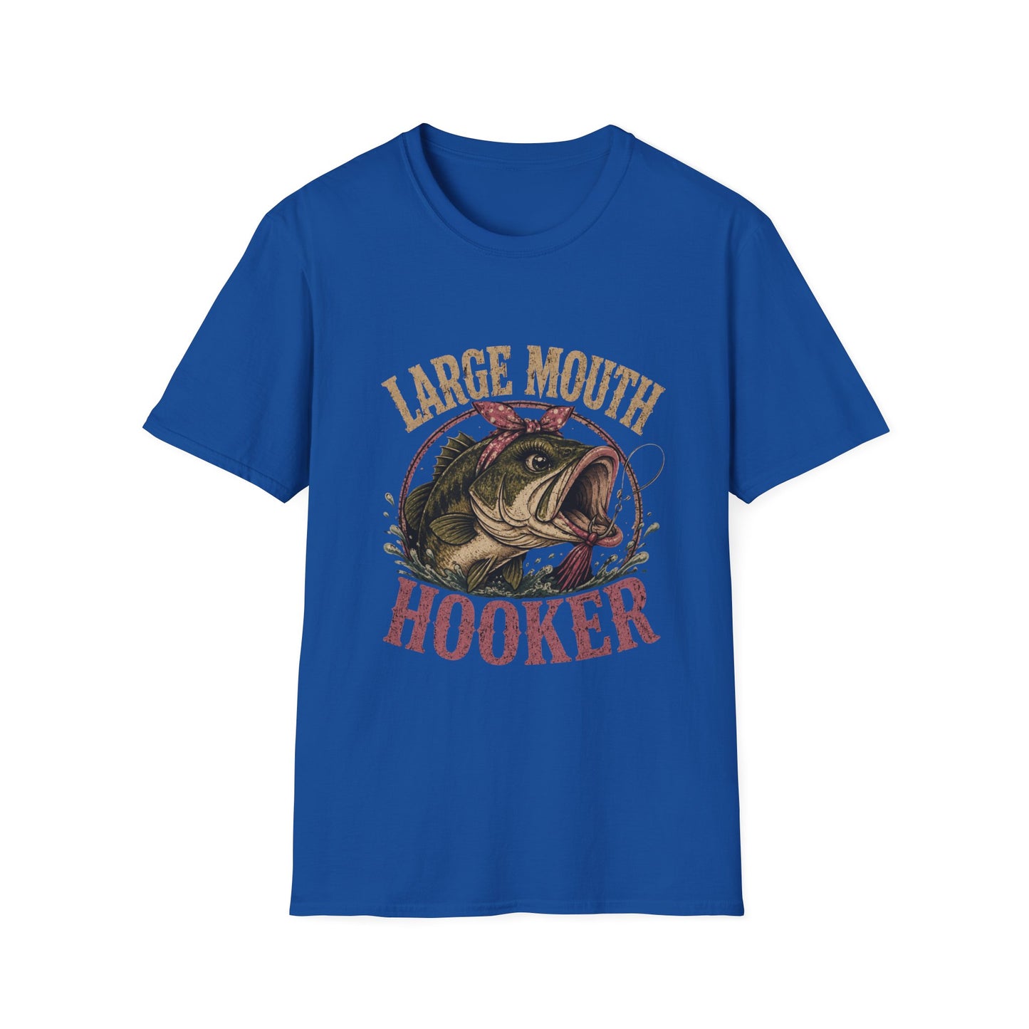 🎣 Large Mouth Hooker – Funny Bass Fishing Shirt for Women | Distressed Fishing Graphic Tee
