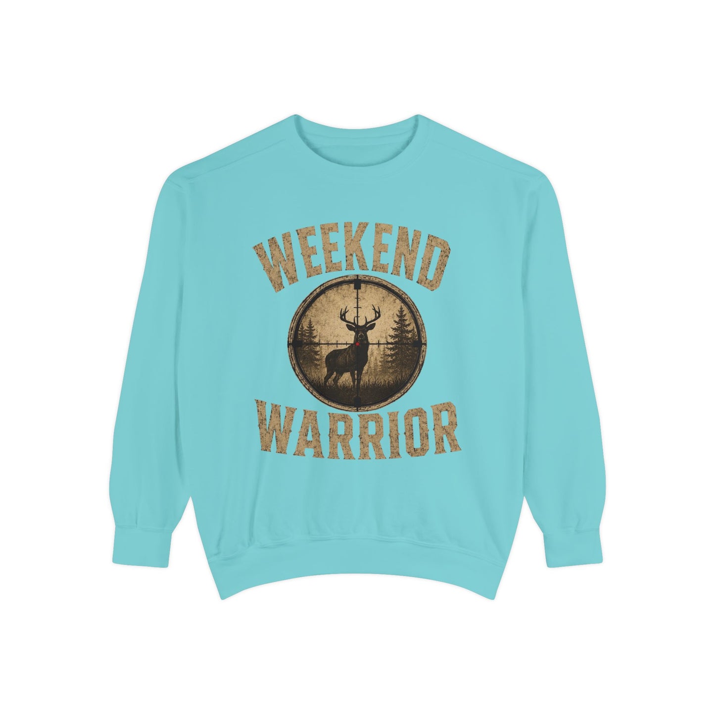 Weekend Warrior Hunting Shirt | Deer Hunter Crosshair Graphic Tee Unisex Garment-Dyed Sweatshirt