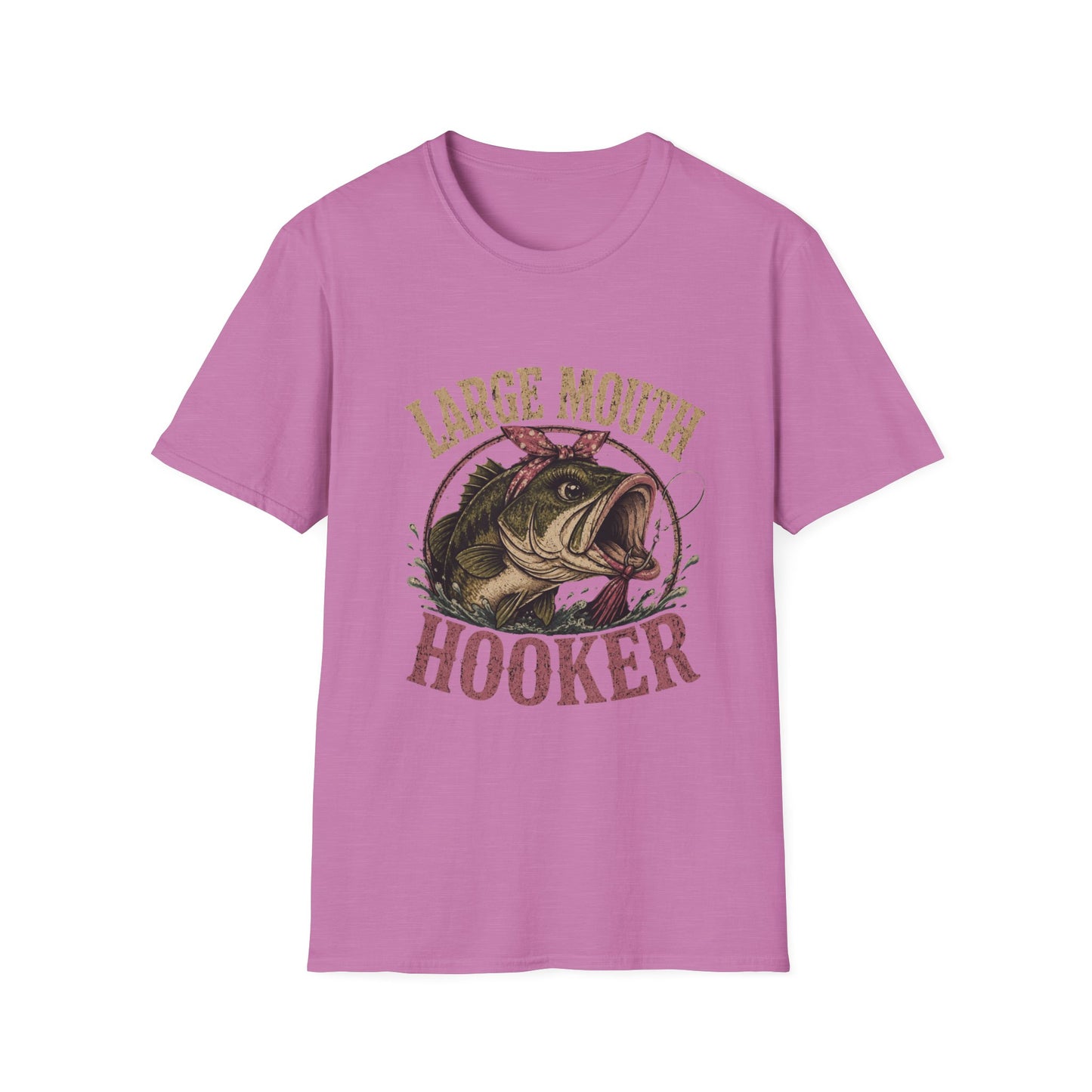 🎣 Large Mouth Hooker – Funny Bass Fishing Shirt for Women | Distressed Fishing Graphic Tee