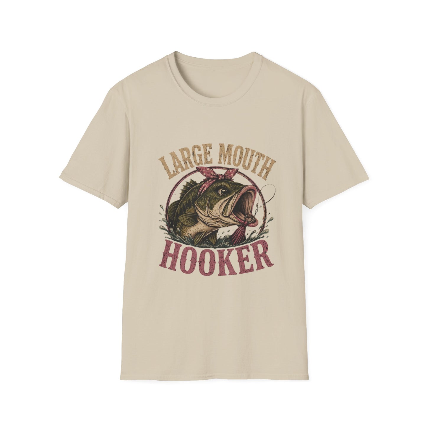 🎣 Large Mouth Hooker – Funny Bass Fishing Shirt for Women | Distressed Fishing Graphic Tee