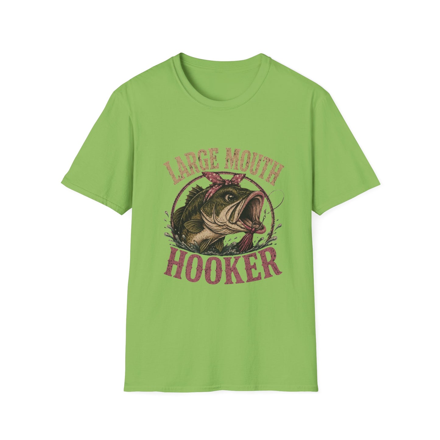 🎣 Large Mouth Hooker – Funny Bass Fishing Shirt for Women | Distressed Fishing Graphic Tee