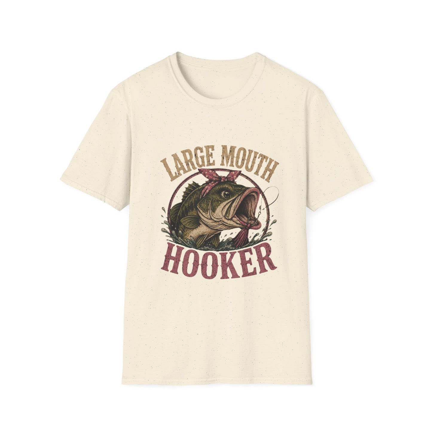 🎣 Large Mouth Hooker – Funny Bass Fishing Shirt for Women | Distressed Fishing Graphic Tee