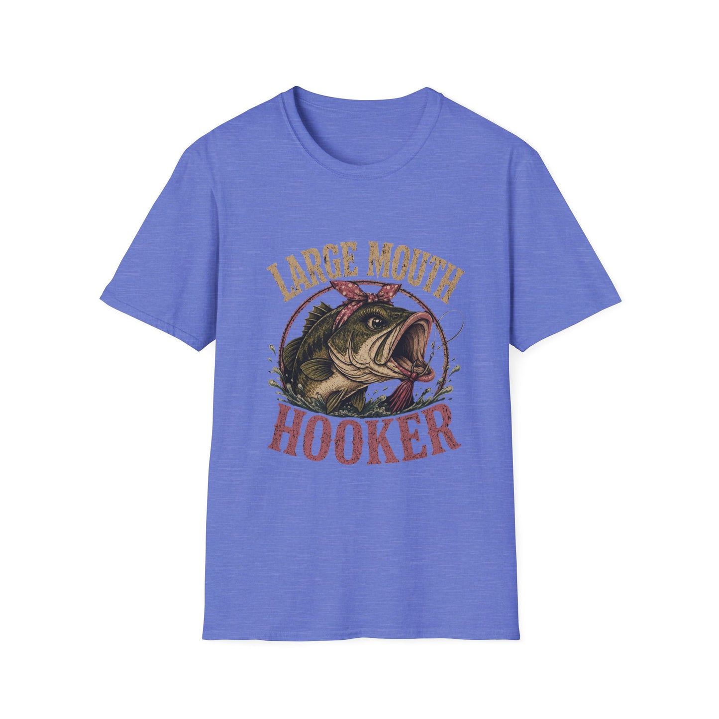 🎣 Large Mouth Hooker – Funny Bass Fishing Shirt for Women | Distressed Fishing Graphic Tee