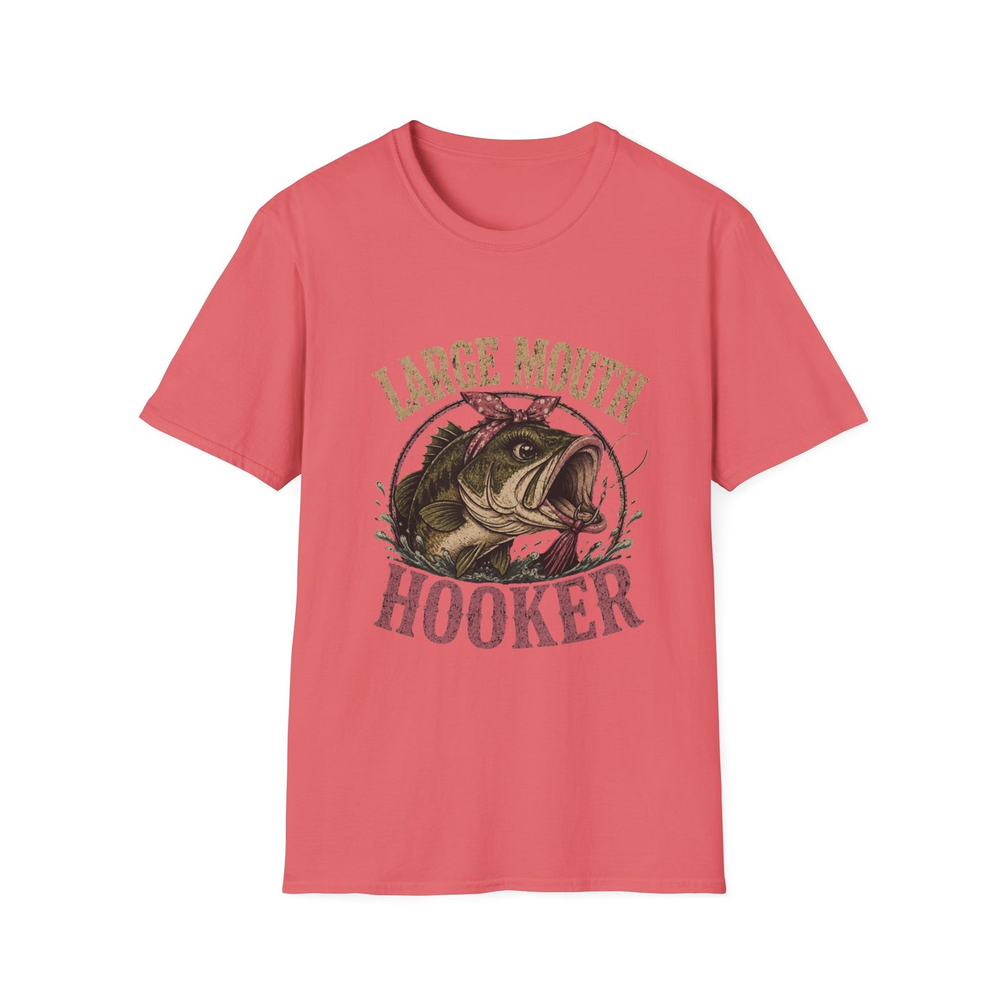 🎣 Large Mouth Hooker – Funny Bass Fishing Shirt for Women | Distressed Fishing Graphic Tee