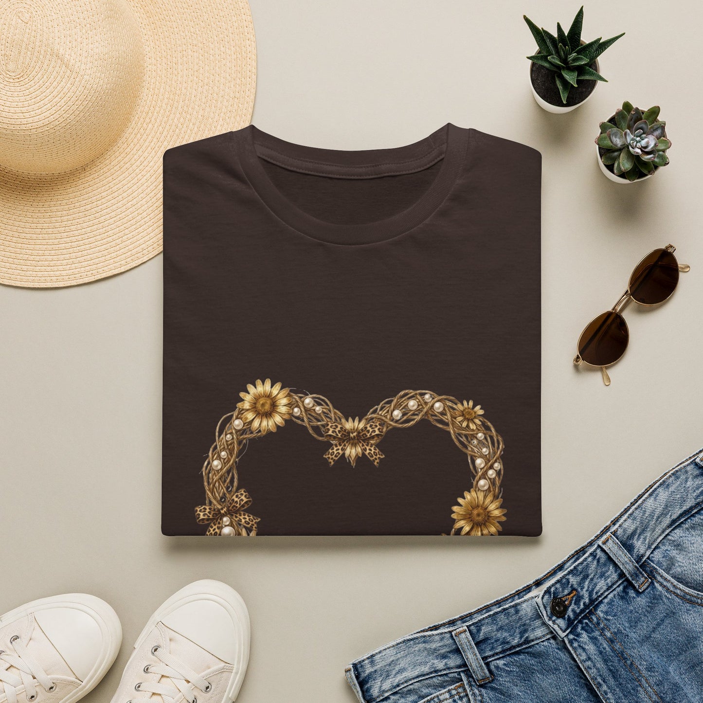 Leopard Bow Heart Leopard Tee