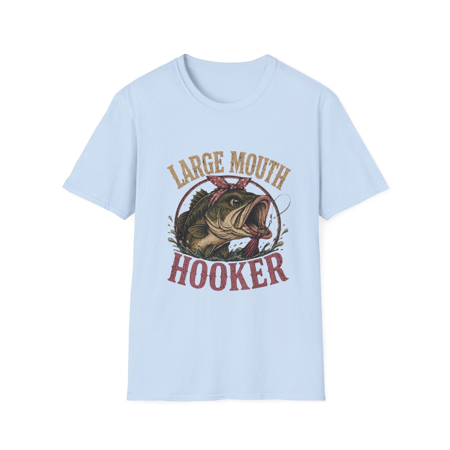🎣 Large Mouth Hooker – Funny Bass Fishing Shirt for Women | Distressed Fishing Graphic Tee