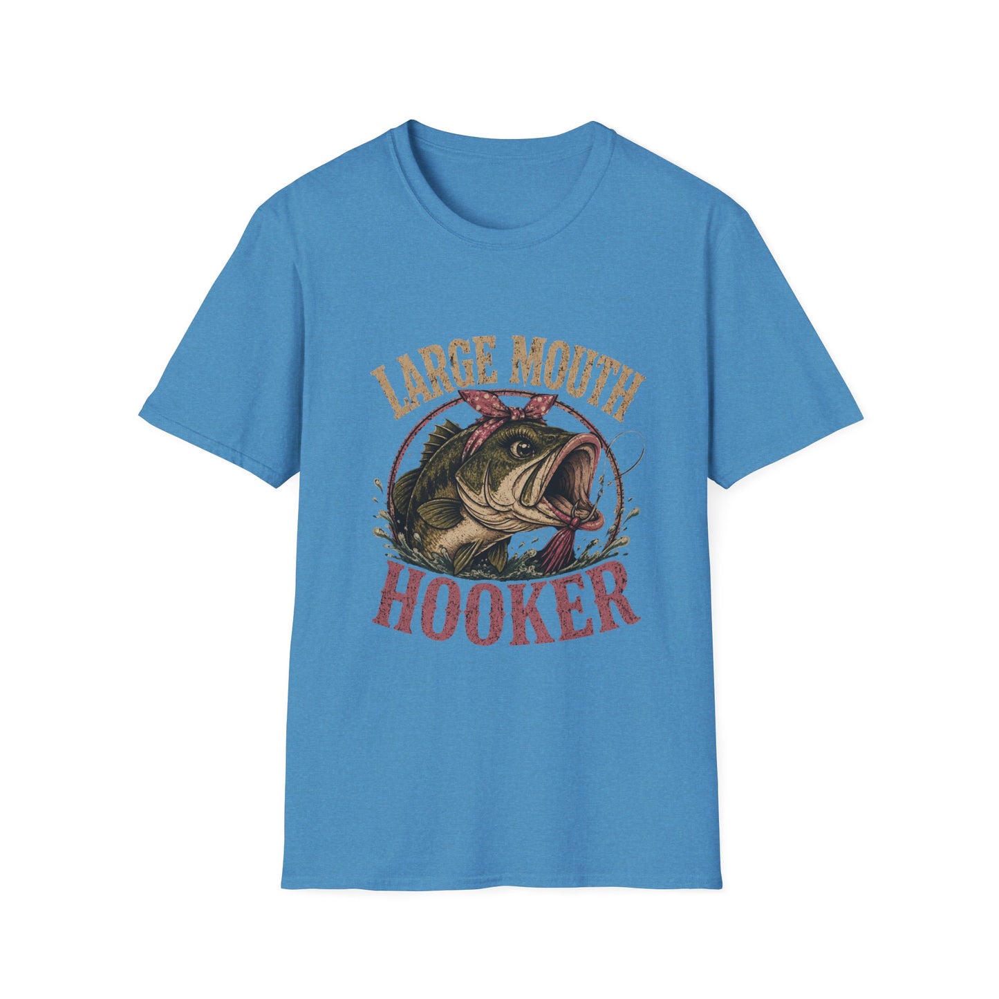 🎣 Large Mouth Hooker – Funny Bass Fishing Shirt for Women | Distressed Fishing Graphic Tee