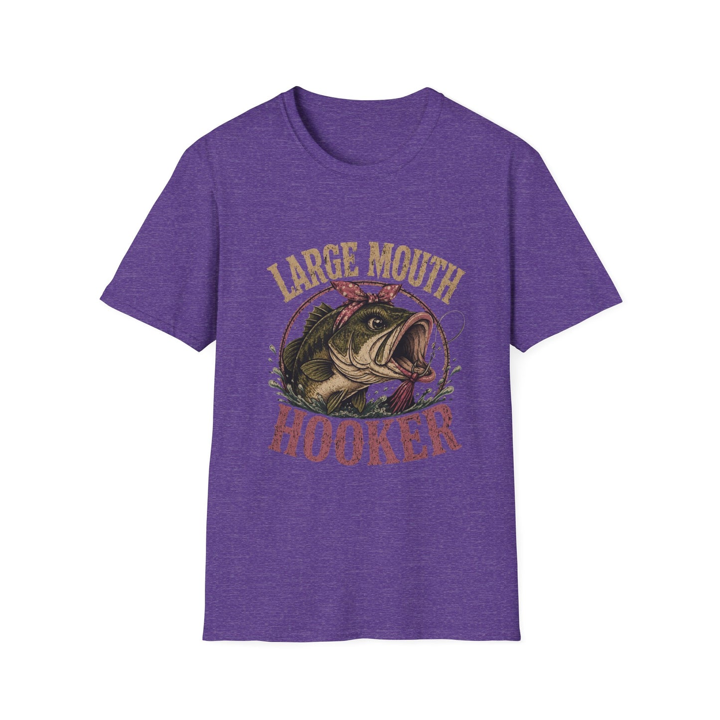 🎣 Large Mouth Hooker – Funny Bass Fishing Shirt for Women | Distressed Fishing Graphic Tee