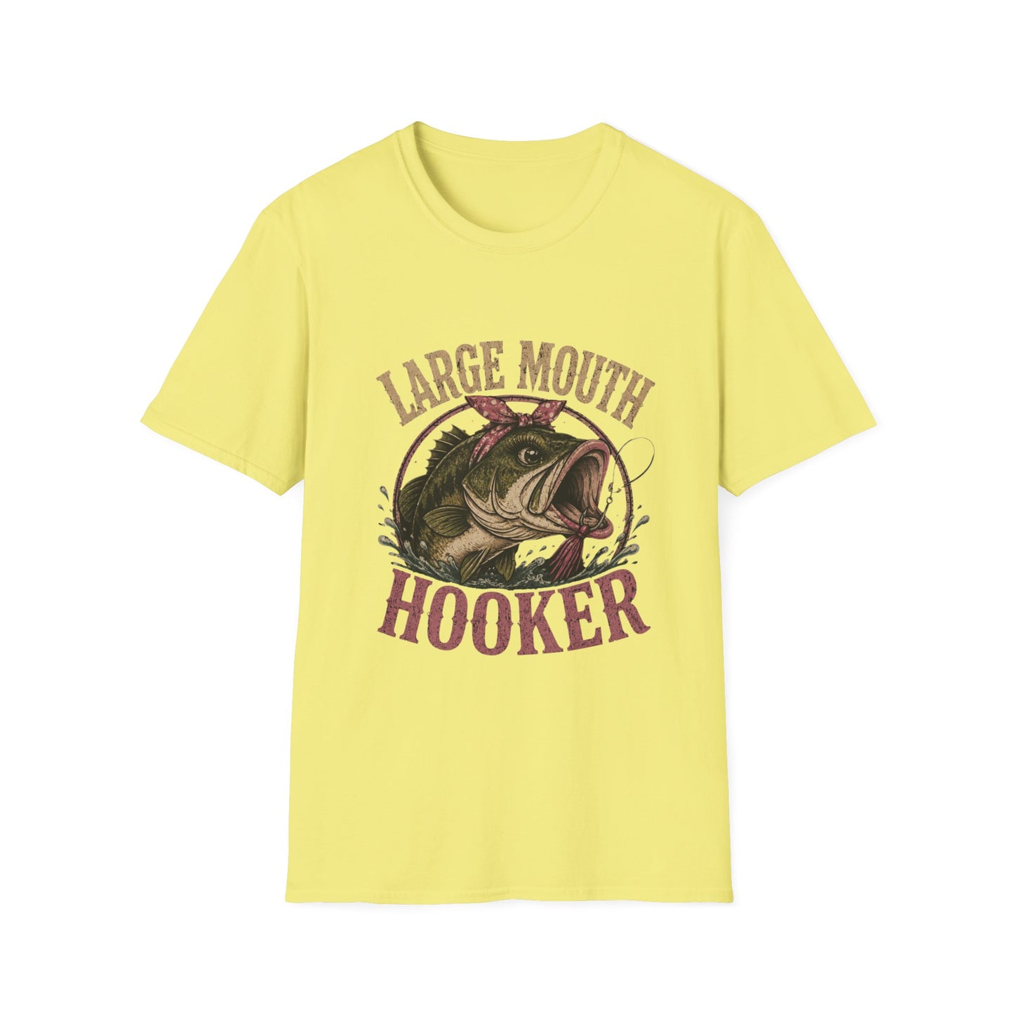 🎣 Large Mouth Hooker – Funny Bass Fishing Shirt for Women | Distressed Fishing Graphic Tee