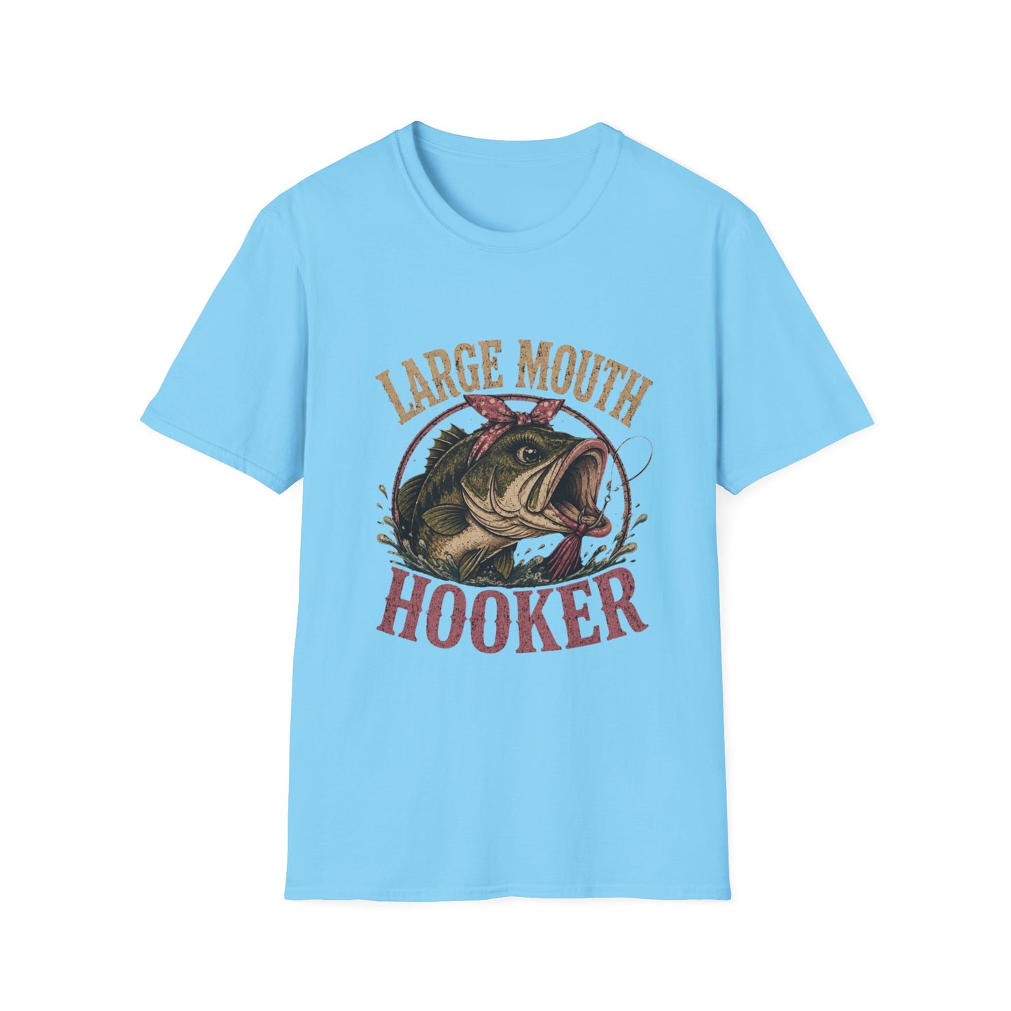 🎣 Large Mouth Hooker – Funny Bass Fishing Shirt for Women | Distressed Fishing Graphic Tee