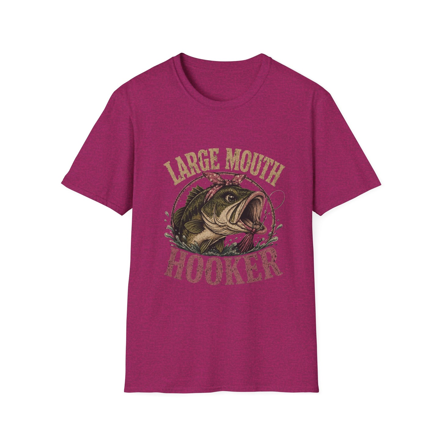 🎣 Large Mouth Hooker – Funny Bass Fishing Shirt for Women | Distressed Fishing Graphic Tee