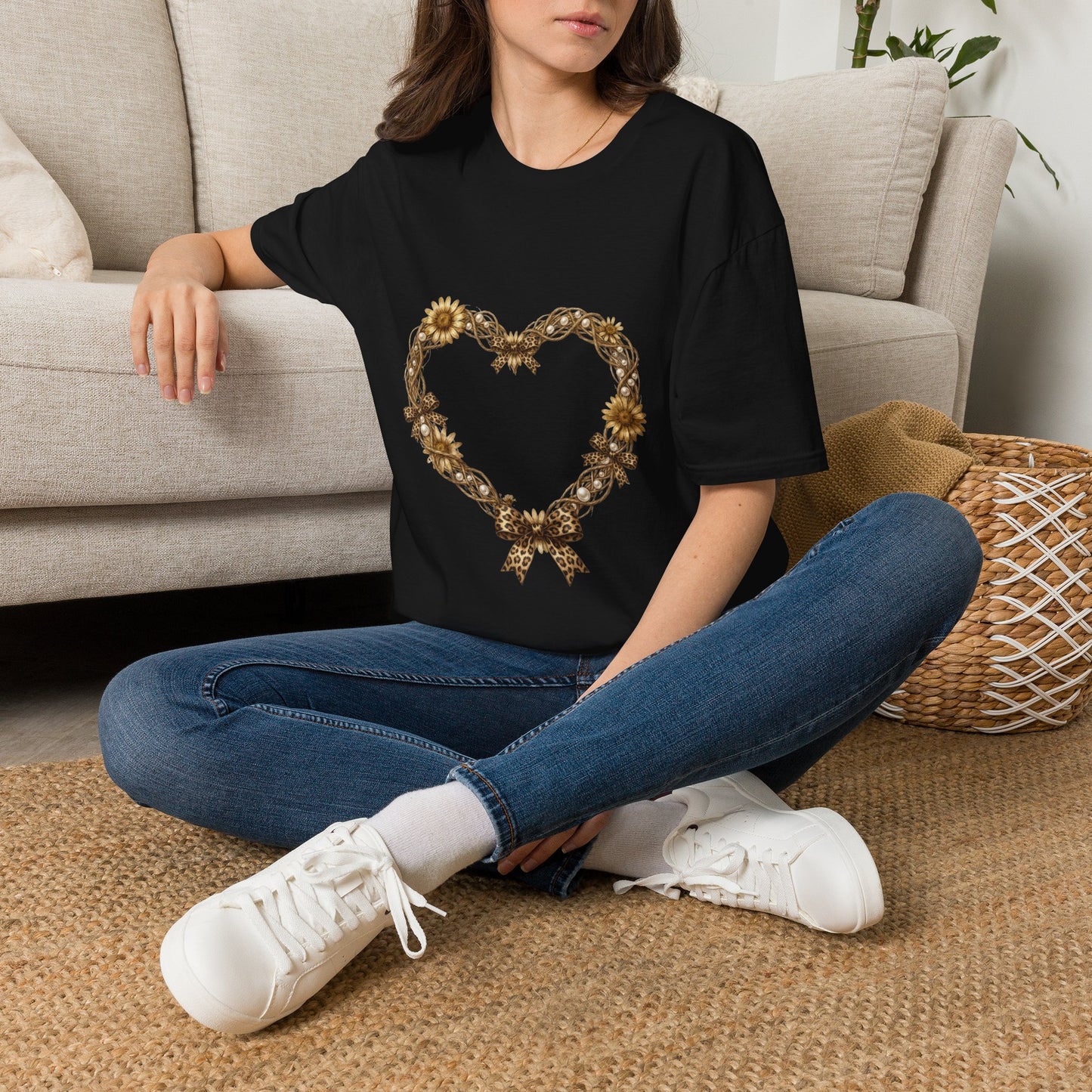 Leopard Bow Heart Leopard Tee