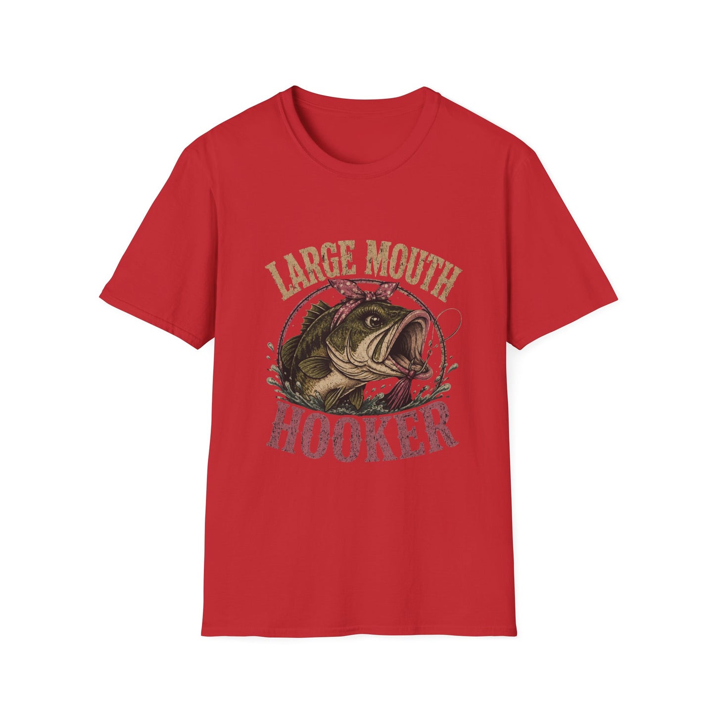 🎣 Large Mouth Hooker – Funny Bass Fishing Shirt for Women | Distressed Fishing Graphic Tee