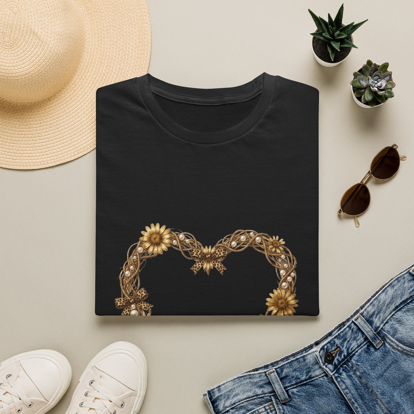 Leopard Bow Heart Leopard Tee